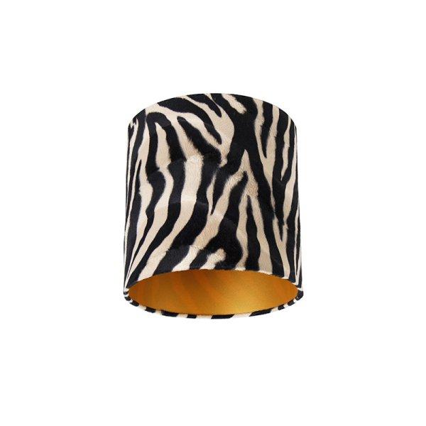 Bársony lámpabúra zebra mintával 25/25/25 arany belsővel