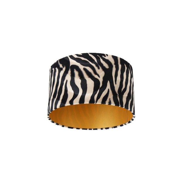 Bársony lámpabúra zebra mintával 35/35/20 arany belsővel