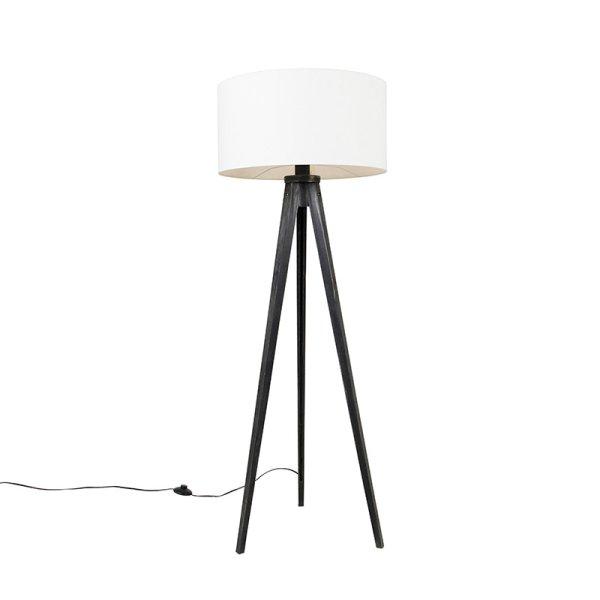 Állólámpa állvány fekete árnyékolóval fehér 50 cm - Tripod Classic