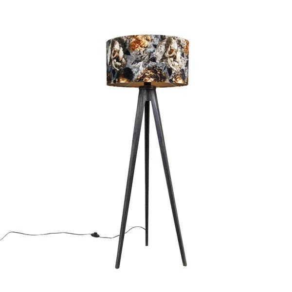 Állólámpa állvány fekete virágmintás árnyékolóval 50 cm - Tripod
Classic