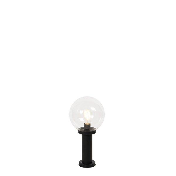 Kültéri állólámpa fekete, átlátszó gömbbel 50 cm IP44 - Sfera