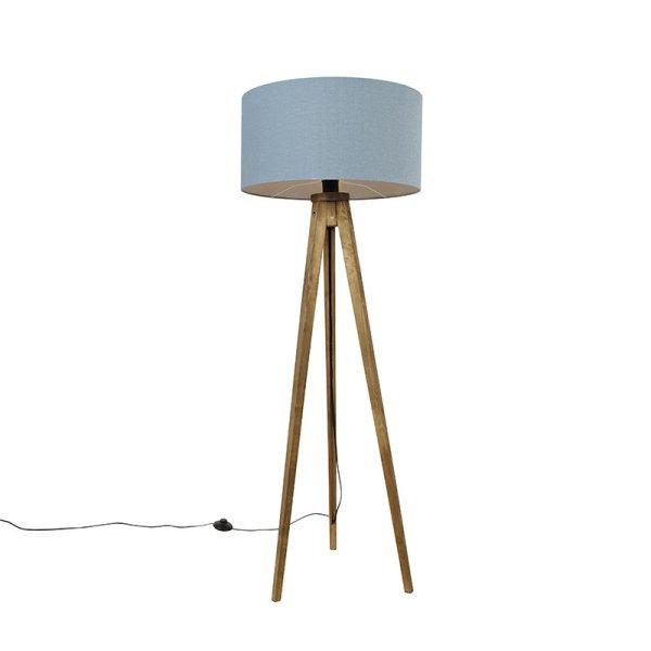 Rusztikus állványos vintage fa lámpa világoskék búrával 50 cm - Tripod
Classic