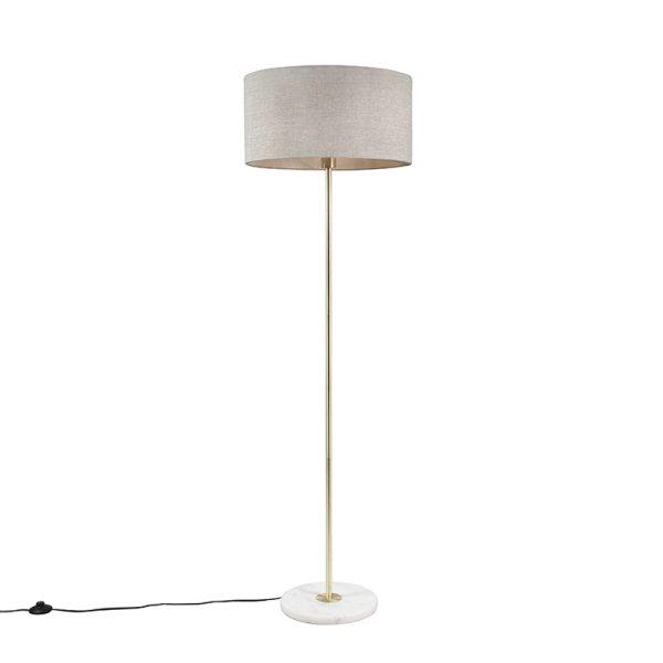 Állólámpa sárgarézzel és szürke árnyékolóval 50 cm - Kaso