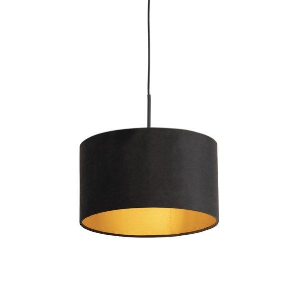 Lógólámpa fekete bársony árnyékolóval, aranyozott 35 cm - Combi