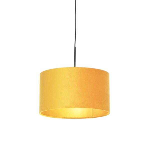 Lógólámpa bársony árnyékolóval okker arannyal 35 cm - Combi