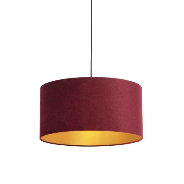 Lógólámpa piros bársony árnyékolóval, aranyozott 50 cm - Combi
