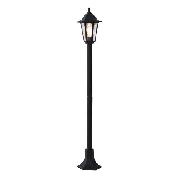 Klasszikus fekete kültéri oszlop 122 cm IP44 - New Haven Hammered