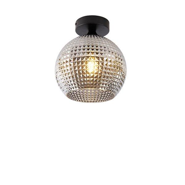 Art Deco mennyezeti lámpa fekete füstüveggel - Sphere