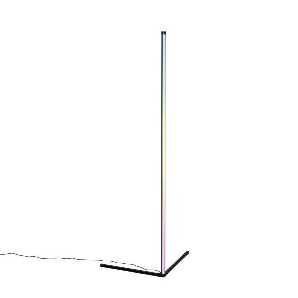 Állólámpa fekete, beépített LED-del, RGB-vel és távirányítóval - Carla