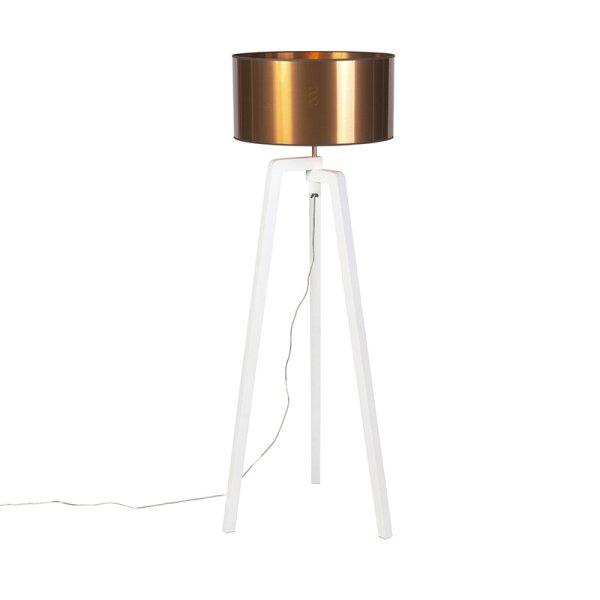 Design állólámpa fehér réz árnyékolóval 50 cm - Puros