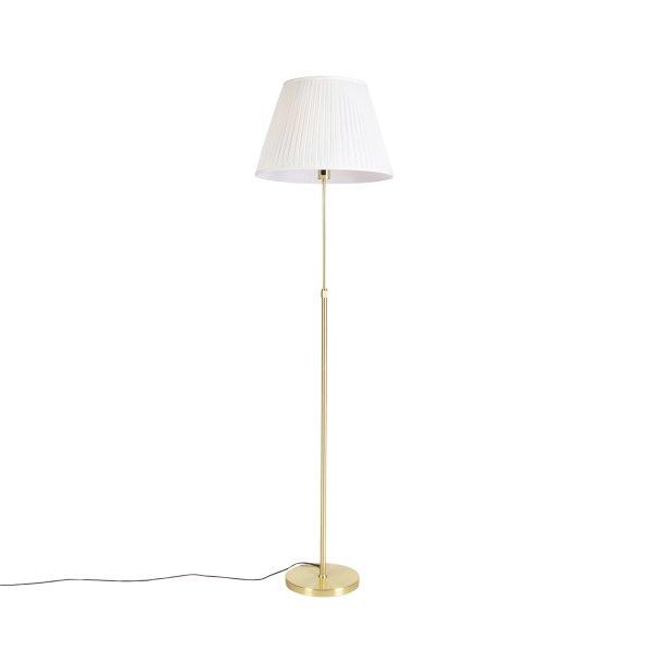 Állólámpa arany/réz színű, redőzött krémszínű árnyékolóval 45 cm -
Parte