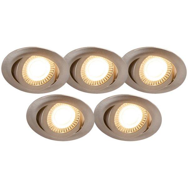 5 db modern süllyesztett spotlámpa készlet acélból, LED-del, 3 fokozatú
fényerőszabályzóval - Mio
