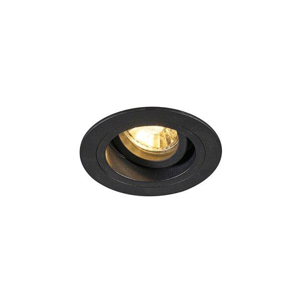 Modern beépíthető spotlámpa fekete 9,2 cm forgatható és dönthető - Chuck