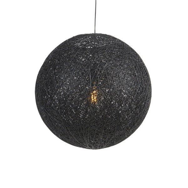 Rusztikus lógólámpa fekete 60 cm - Corda