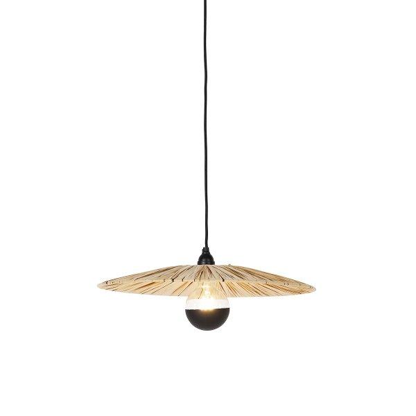 Rusztikus lógólámpa fekete kötéllel 45 cm - Leia