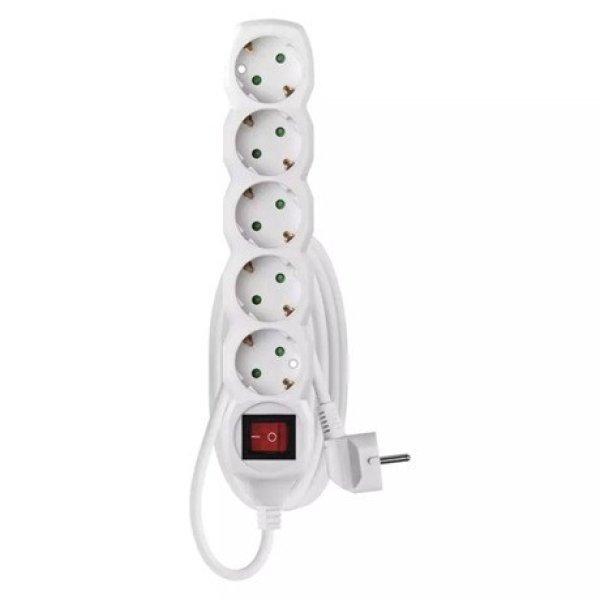 Emos P1522 hosszabbító 2 m / 5 aljzat / kapcsolós / 1 mm2