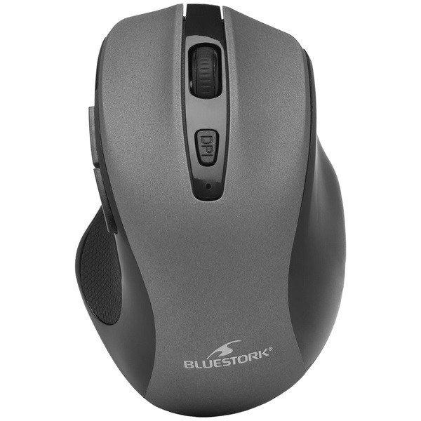 Bluestork Vezeték nélküli Egér - M-WL-OFF75-GREY (Rechargeable, Bluetooth,
1600 DPI, 6 gomb, optikai, szürke)