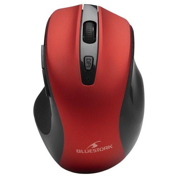 Bluestork Vezeték nélküli Egér - M-WL-OFF75-RED (Rechargeable, Bluetooth,
1600 DPI, 6 gomb, optikai, piros)