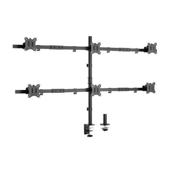 Equip Monitor Asztali konzol - 650160 (13"-27", 6 monitor, dönthető,
forgatható, állítható magasság Max.: 3x7kg, fekete)
