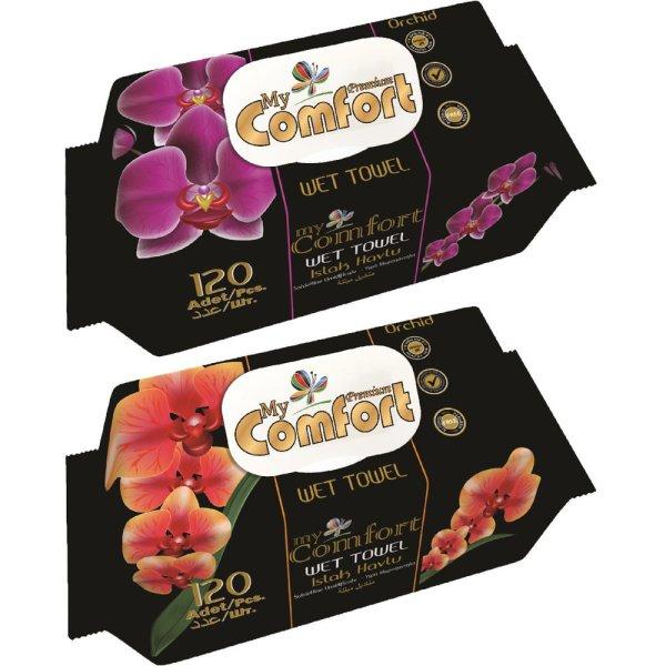 My Comfort nedves törlőkendő kupakos 120db - orchidea illattal