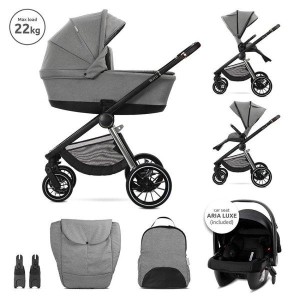 Lorelli Bianca 3az1-ben újszülött babakocsi Lorelli Aria Luxe hordozóval -
Grey