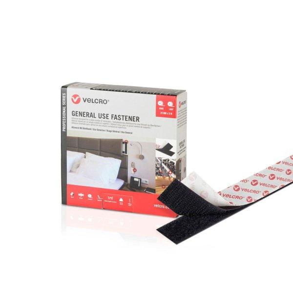 Kétoldalas szalag Velcro Fekete 20 mm x 25 m MOST 16304 HELYETT 10980 Ft-ért!