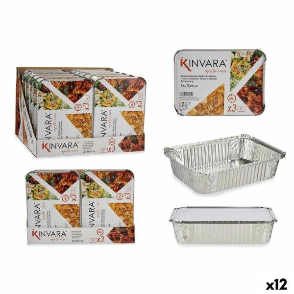 Ételtálca készlet Kinvara 16161 Ezüst színű Alumínium 2 L 25,5 x 6,8 x 19
cm (12 egység) MOST 28462 HELYETT 17461 Ft-ért!