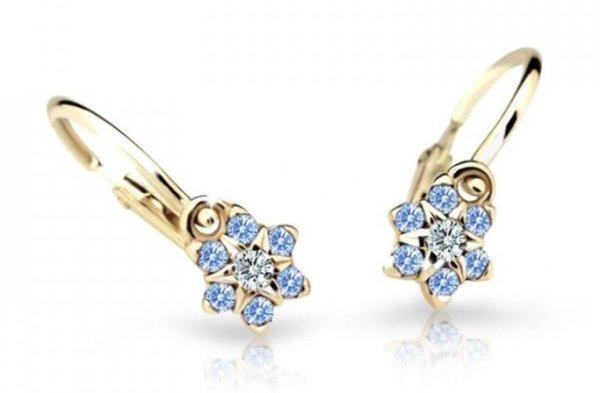 Cutie Jewellery Bájos sárga arany gyermek fülbevaló C2152-10-X-1 világos
kék