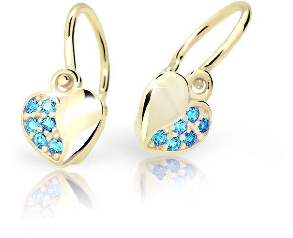 Cutie Jewellery Sárga arany gyermek fülbevaló C2160-10-X-1 világos kék