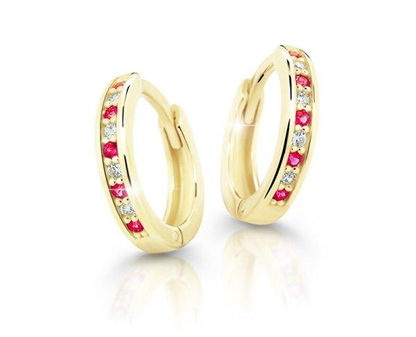 Cutie Jewellery Bájos sárga arany karika fülbevaló C3342-80-X-1 piros