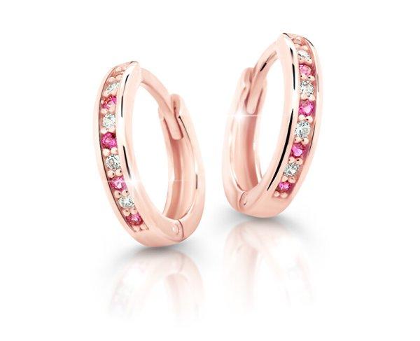 Cutie Jewellery Bájos rózsaszín arany karika fülbevaló C3342-80-X-4 fukszia