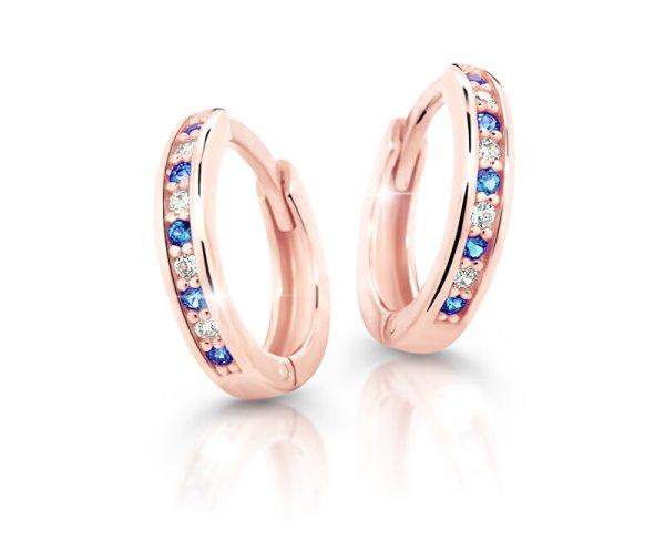 Cutie Jewellery Bájos rózsaszín arany karika fülbevaló C3342-80-X-4 kék