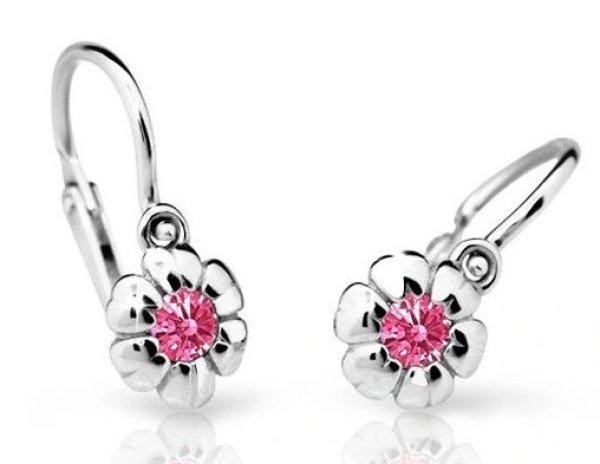 Cutie Jewellery Fehér arany gyermek fülbevaló C2151-10-X-2 fukszia