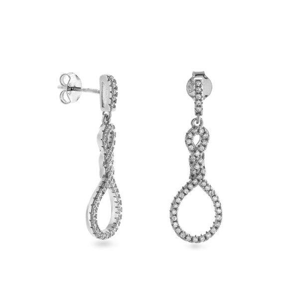 AGAIN Jewelry Káprázatos ezüst fülbevaló cirkónium kövekkel AJNS0015