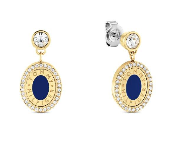 Tommy Hilfiger Luxus aranyozott lógó fülbevaló kristályokkal 2780800