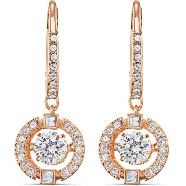 Swarovski Rózsaszín aranyozott fülbevaló Spakling dance 5504753