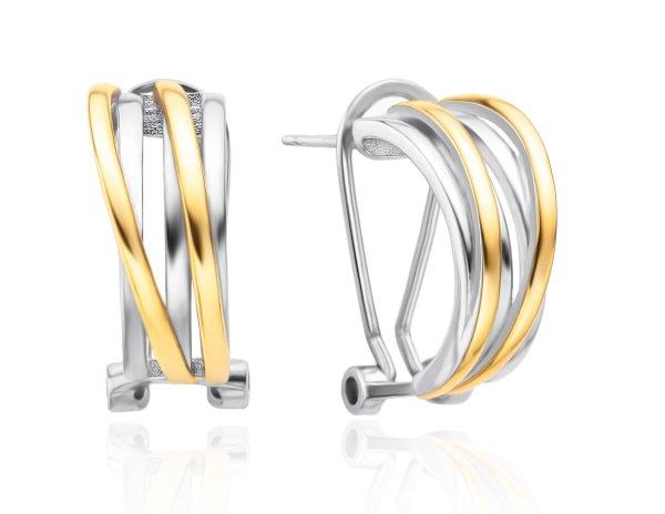 Agato Elegáns bicolor fülbevaló cirkónium kövekkel AGT-E122KK-2T