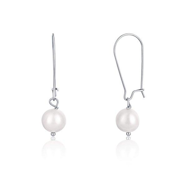 JwL Luxury Pearls Gyönyörű acél fülbevaló valódi gyönggyel JL0614