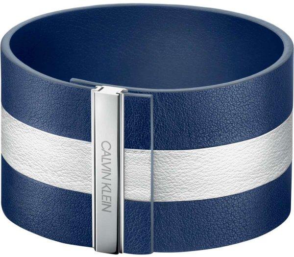 Calvin Klein Kék-fehér bőr karkötő Rebel KJ9KWB09010 6 cm - XS