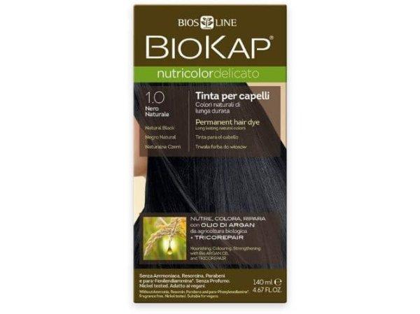 Biokap NUTRICOLOR DELICATO - Hajfesték - 1,00 Fekete természetes 140 ml