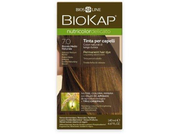 Biokap NUTRICOLOR DELICATO - Hajfesték - 7,0 Szőke természetes közepes 140
ml