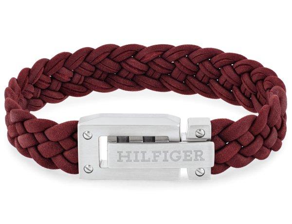 Tommy Hilfiger Piros bőr karkötő férfiaknak 2790519