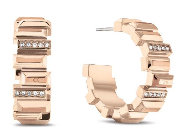 Calvin Klein Bronz karika fülbevaló kristályokkal Luster 35000239