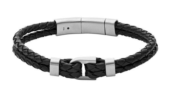 Fossil Fekete bőr férfi karkötő Heritage JF04202040