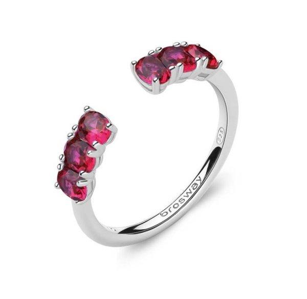 Brosway Csillogó nyitott gyűrű Fancy Passion Ruby FPR11 52 mm