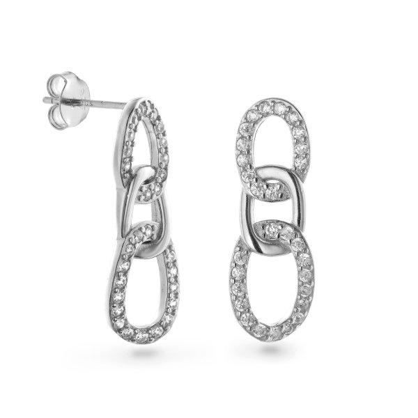 AGAIN Jewelry Bájos ezüst lógó fülbevaló átlátszó cirkónium kövekkel
AJNS0003