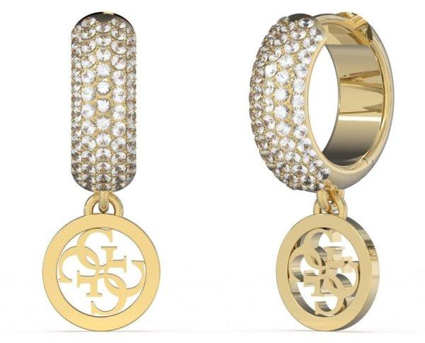 Guess Stílusos aranyozott karika fülbevaló Crazy Earrings JUBE03301JWYGT/U