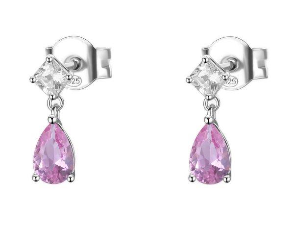 Brosway Ezüst lógó fülbevaló Vibrant Pink cirkónium kövekkel FVP115