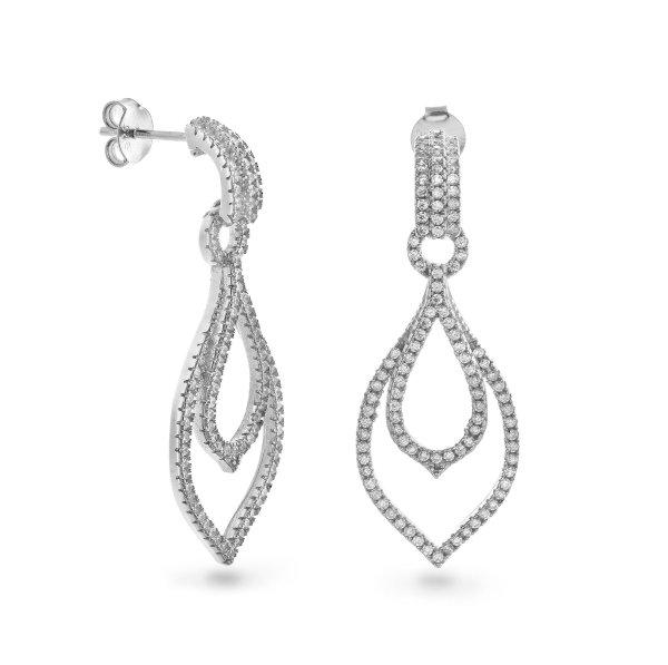 AGAIN Jewelry Luxus ezüst fülbevaló cirkónium kövekkel AJNS0053