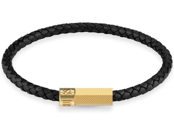 Guess Férfi bőr karkötő Blackjack JUXB03240JWYGBK 21 cm